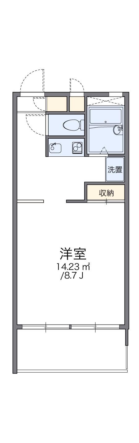 レオパレスメディオ名取(1K/1階)の間取り写真