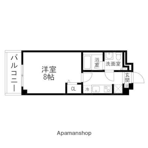 アーバンプラザ小田原(1K/2階)の間取り写真