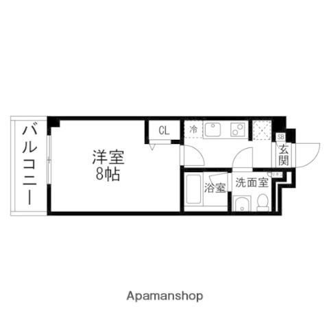アーバンプラザ小田原(1K/3階)の間取り写真