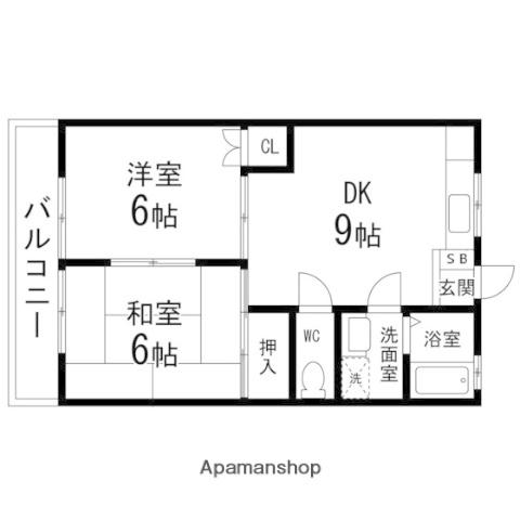 αNEXT仙台第17(2DK/1階)の間取り写真