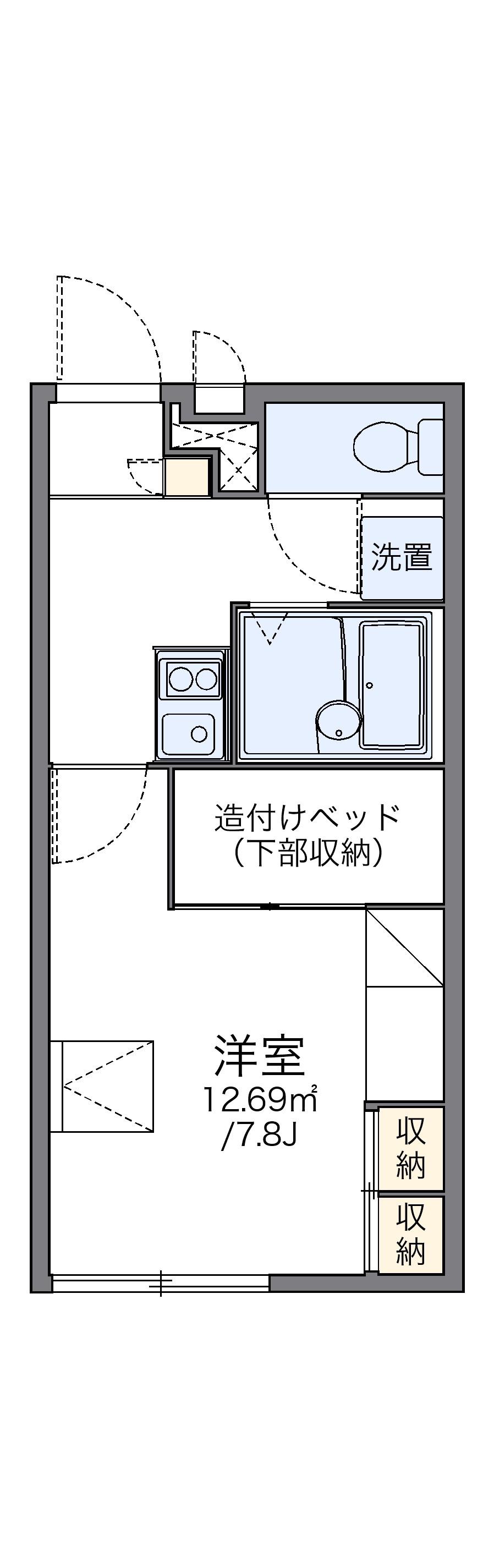 レオパレスS&KⅢ(1K/1階)の間取り写真