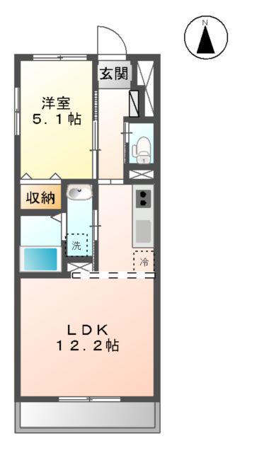 エトワール M(1LDK/4階)の間取り写真