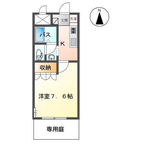 プロニティ・N(1K/1階)の間取り写真