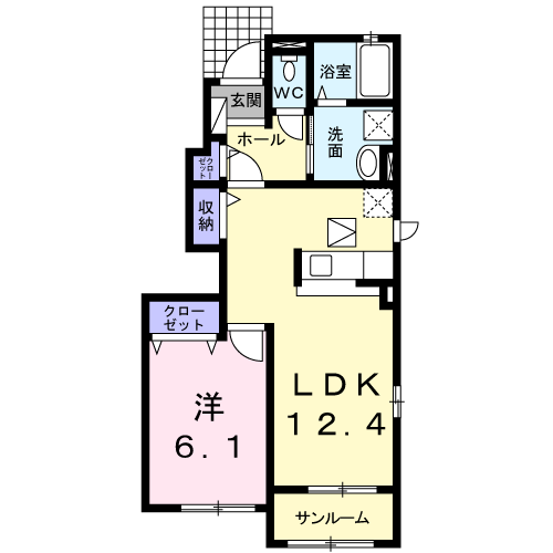 GRAND LUMIERE Ⅱ(1LDK/1階)の間取り写真