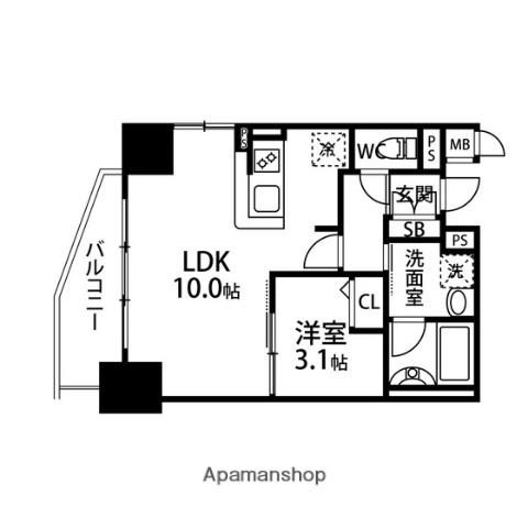 ディーグランレジデンス荒井(1LDK/3階)の間取り写真