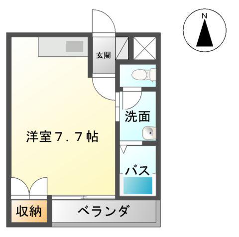 エクセルコート柏木(ワンルーム/1階)の間取り写真