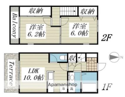 ＲＡＦＦＩＮＥ　ＦＬＥＵＲⅡＡ棟(2LDK)の間取り写真
