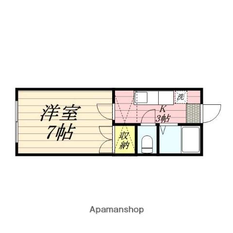 ホワイトキャッスル24番館(1K/1階)の間取り写真