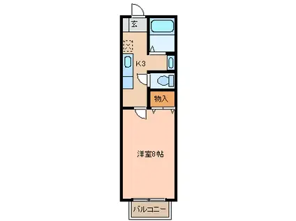 アヴァンセ富沢南七番館(1K/1階)の間取り写真