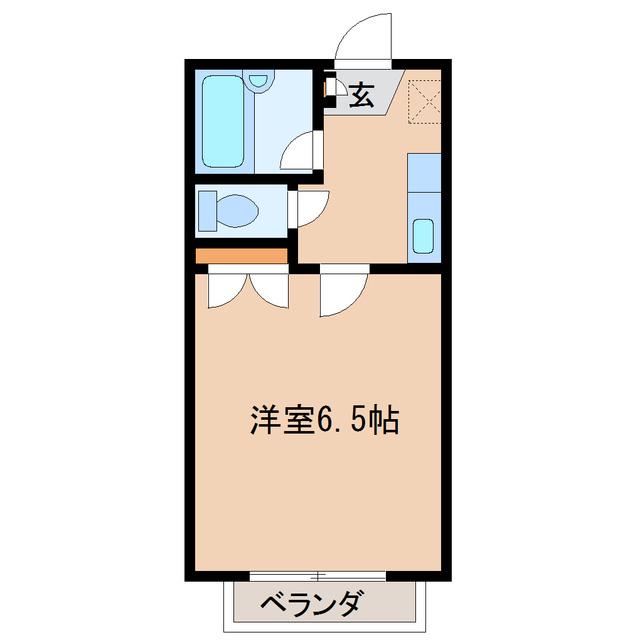 ロイヤルメゾンI(1K/2階)の間取り写真