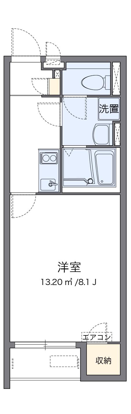 クレイノくまがい Ⅱ(1K/1階)の間取り写真