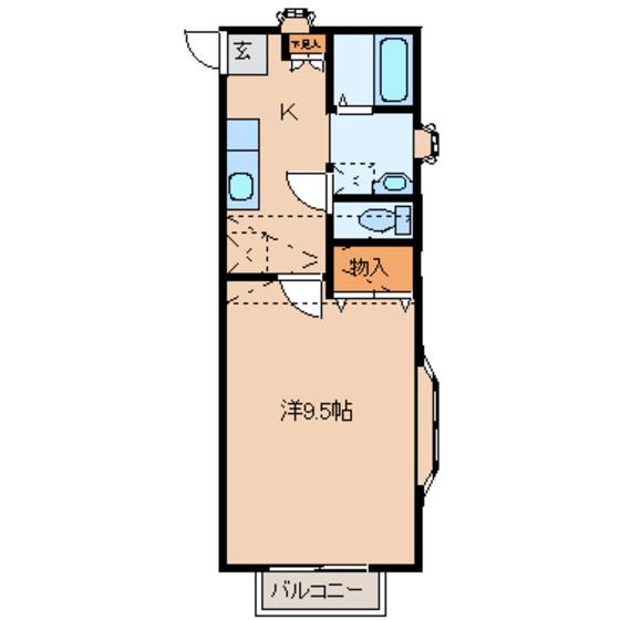 セレーノ蒲町(1K/2階)の間取り写真