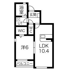 AVANTI B棟(1LDK/1階)の間取り写真