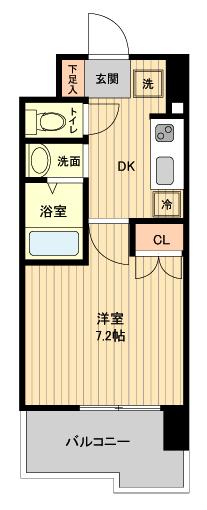 レジディア仙台原ノ町(1K/11階)の間取り写真