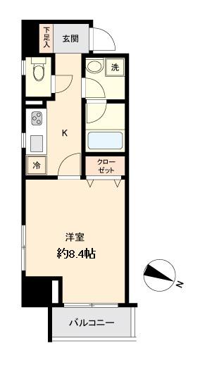 KDX定禅寺通レジデンス(1K/14階)の間取り写真