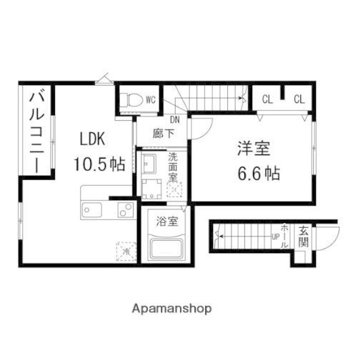 ファミーリエ中倉(1LDK/2階)の間取り写真