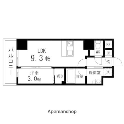 カーサヴェルデ新寺通(1LDK/6階)の間取り写真