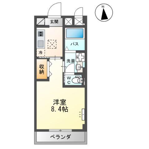 メゾン ルミエール(1K/1階)の間取り写真