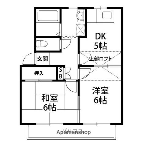 ステーブル長町南 Ⅱ(2DK/2階)の間取り写真