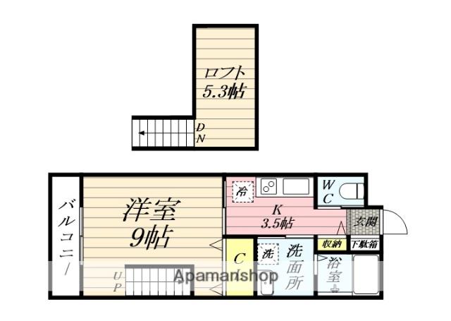 ブランニューY&S(1K/2階)の間取り写真