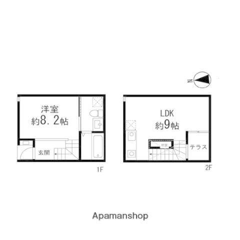 COMOREBI(1LDK/2階)の間取り写真