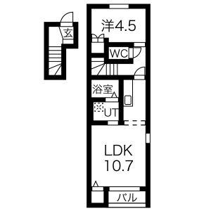 タウンコート上杉(1LDK/2階)の間取り写真