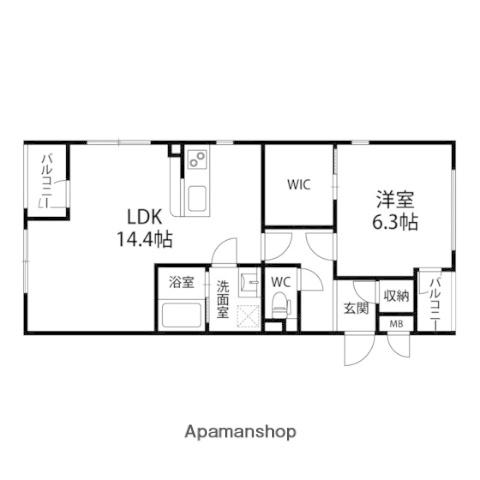 SOLEADO中野栄(1LDK/3階)の間取り写真