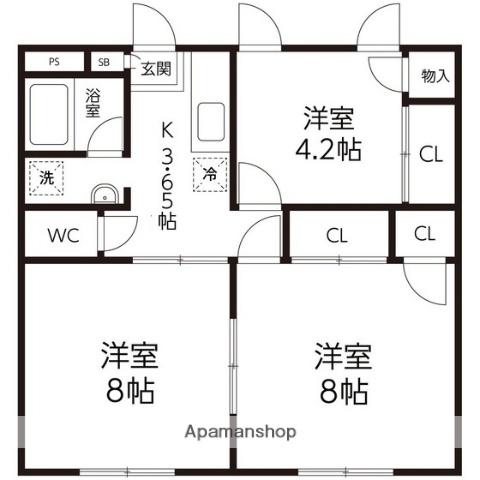 メゾン高砂NO4(3K/1階)の間取り写真