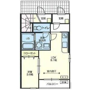 カーサ・グランデ(1LDK/1階)の間取り写真