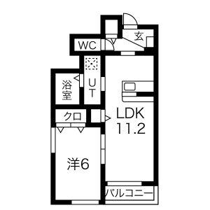 DEAR COURTB(1LDK/1階)の間取り写真