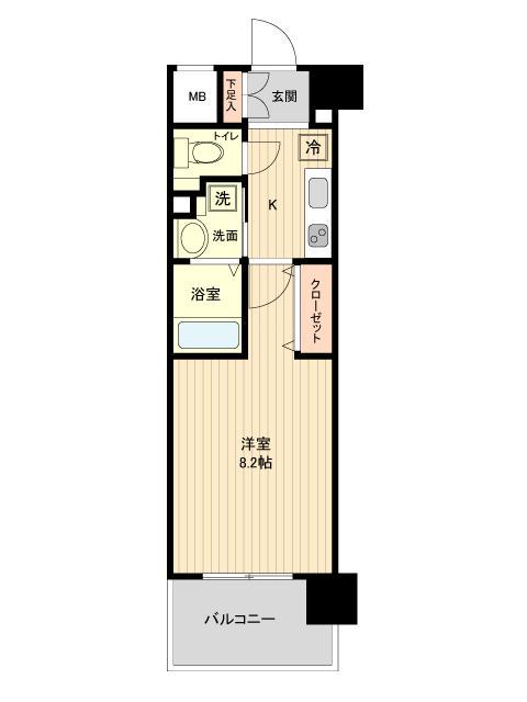 シエナ仙台Ⅲ(1K/4階)の間取り写真
