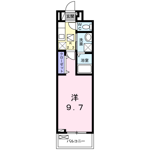 アリエッタ福室M(1K/1階)の間取り写真