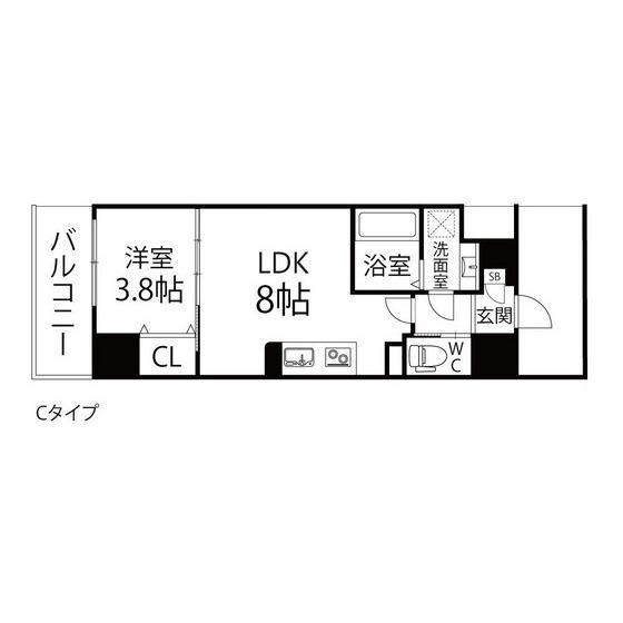 ルアーナ・エール・レジデンス卸町(1LDK/5階)の間取り写真