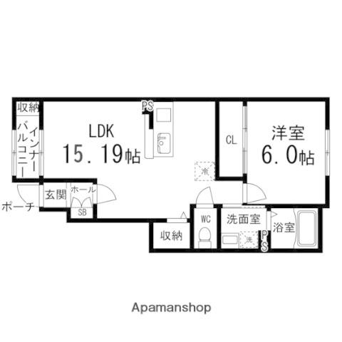 CALME PLEIADES(1LDK/1階)の間取り写真