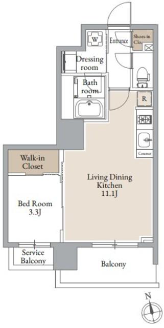 ドゥーエ仙台イースト3(1LDK/12階)の間取り写真