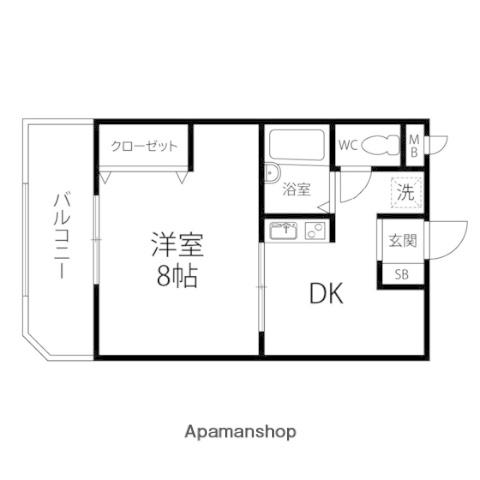 ビバ・サンテ(1DK/1階)の間取り写真