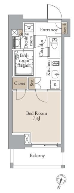 シーズンフラッツ青葉通一番町(1K/9階)の間取り写真