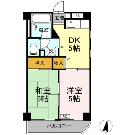 コートパレス(2K/1階)の間取り写真