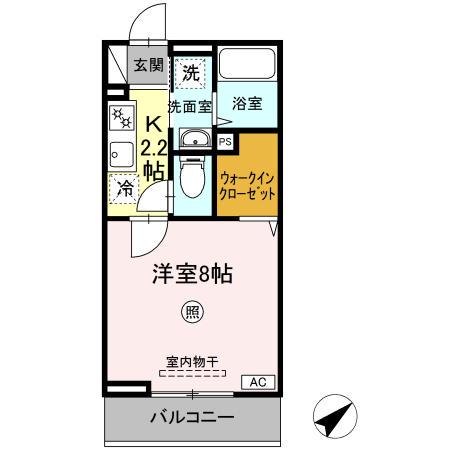 D-ROOM土樋(1K/3階)の間取り写真