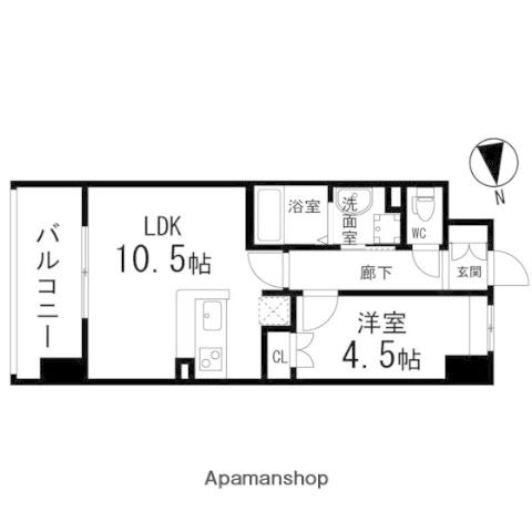 ディークレスト太子堂駅前イースト(1LDK/8階)の間取り写真