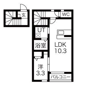 FORET LUMIERE(1LDK/2階)の間取り写真