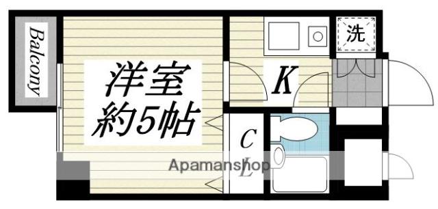 チサンマンション大町(1K/7階)の間取り写真