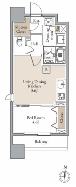 レジディア仙台北四番丁プレイス(1LDK/14階)の間取り写真