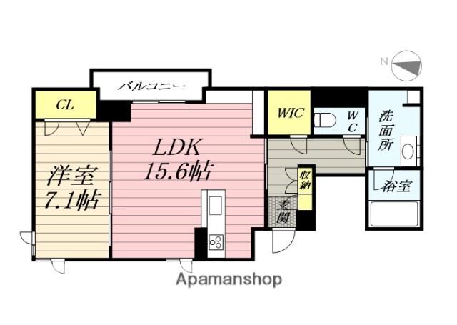ベレオ花京院(1LDK/2階)の間取り写真