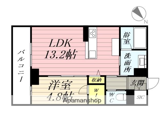 CLASSEUM連坊Ⅲ(1LDK/4階)の間取り写真