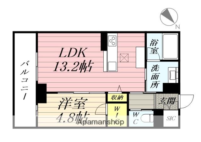 CLASSEUM連坊Ⅲ(1LDK/1階)の間取り写真