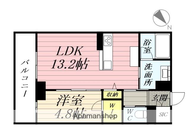 CLASSEUM連坊Ⅲ(1LDK/2階)の間取り写真