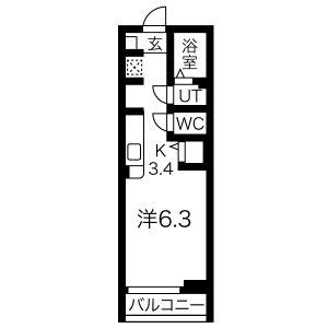 RS RESIDENCE(ワンルーム/3階)の間取り写真