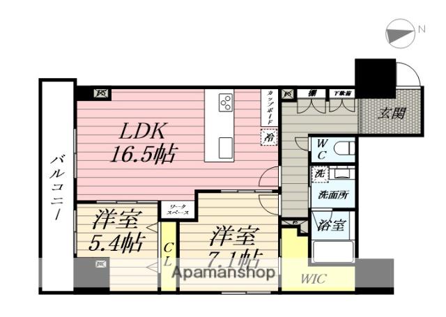 ナナアーク荒町(2LDK/8階)の間取り写真