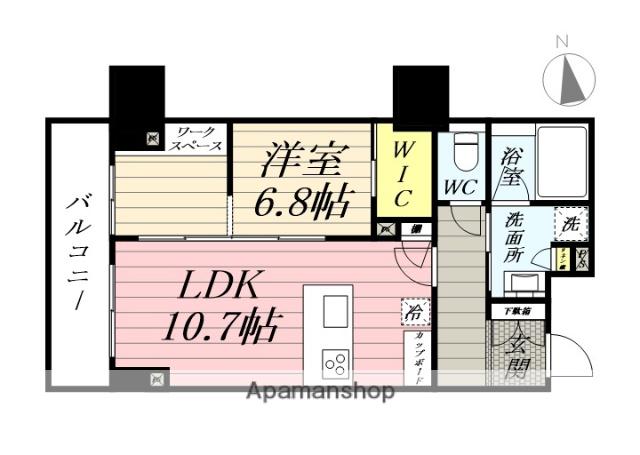 ナナアーク荒町(1LDK/6階)の間取り写真
